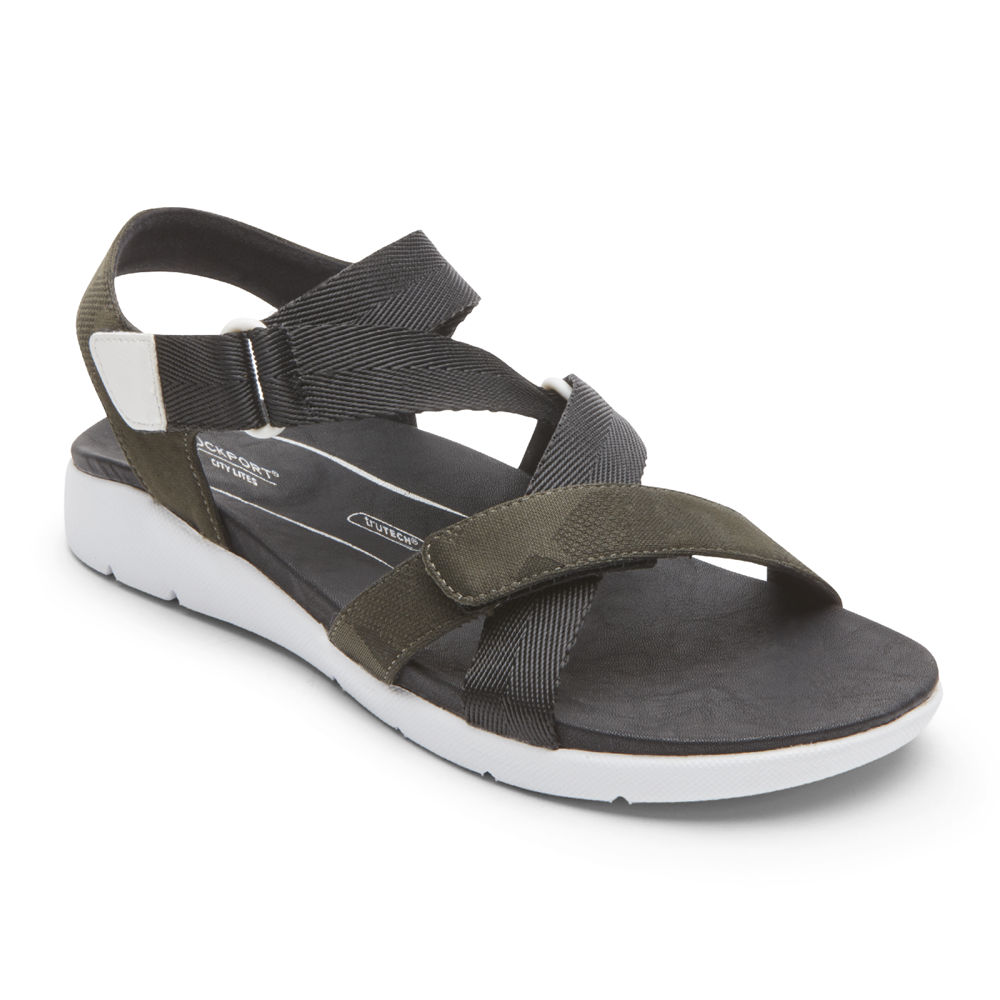 Sandalias Rockport Mujer Mexico - Eileen X-Strap Negros - NZSME1085